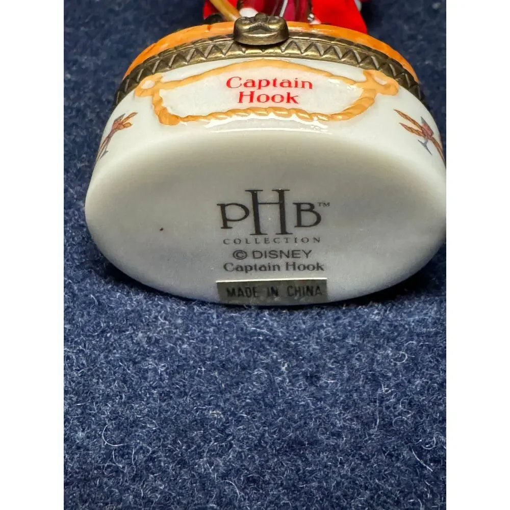 Vintage Disney Captain Hook Trinket Box w/ Looking Glass